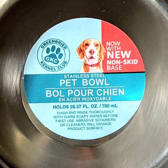 NWT 2 Non-Slip Pink Dog Bowls 6" Stainless Steel Pet Food Dish Rubber Base 27oz - Picture 8 of 9